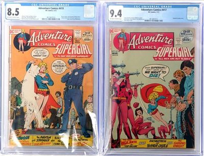 ADVENTURE COMICS 417 (CGC 9.4) & 419 (CGC 8.5) DC. DC Adventure Comics featuring Supergirl, to 
