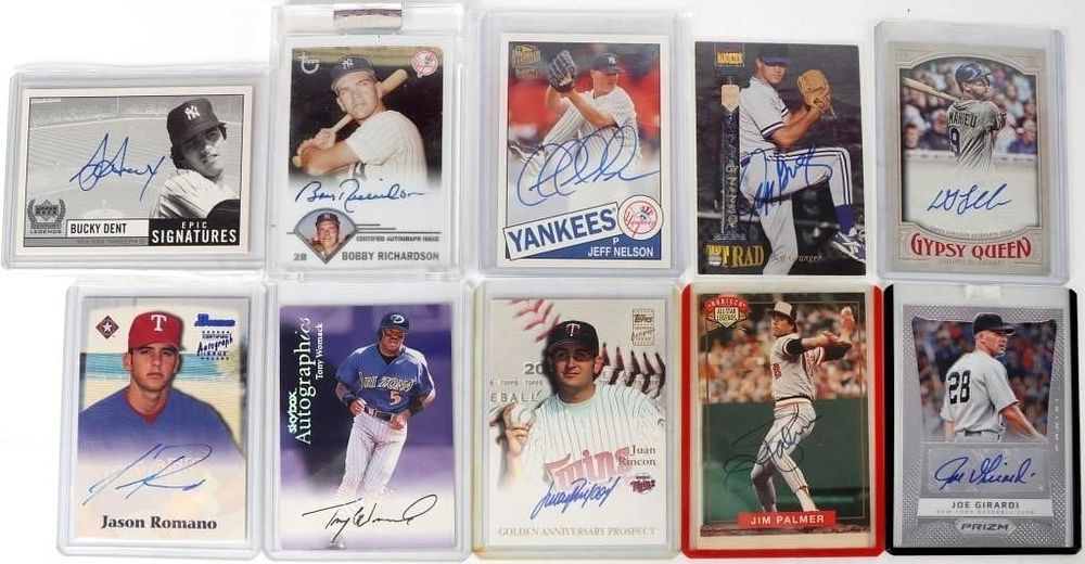 Lot 230333: ASSORTED AUTOGRAPHED MLB BASEBALL CARDS - (10)