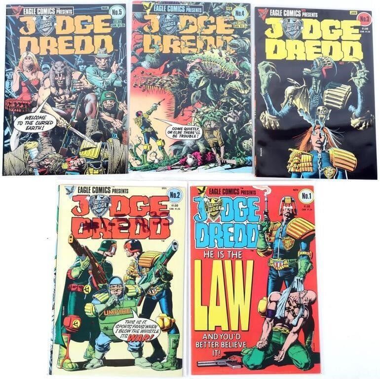 Lot 230365: JUDGE DREDD EAGLE COMICS #1-5 NM 1ST ISSUE