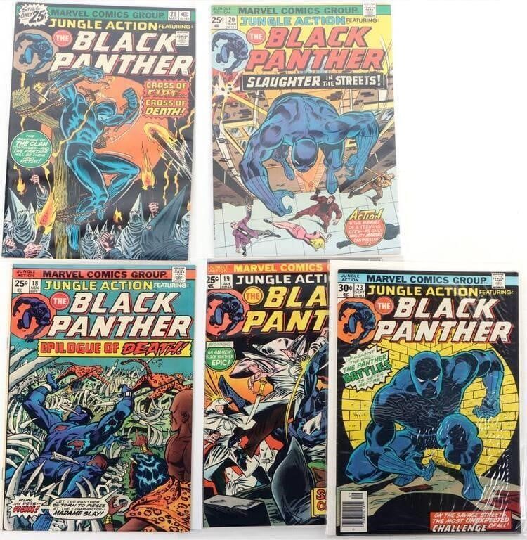 Lot 230368: JUNGLE ACTION FEATURING BLACK PANTHER #18-21 & 23