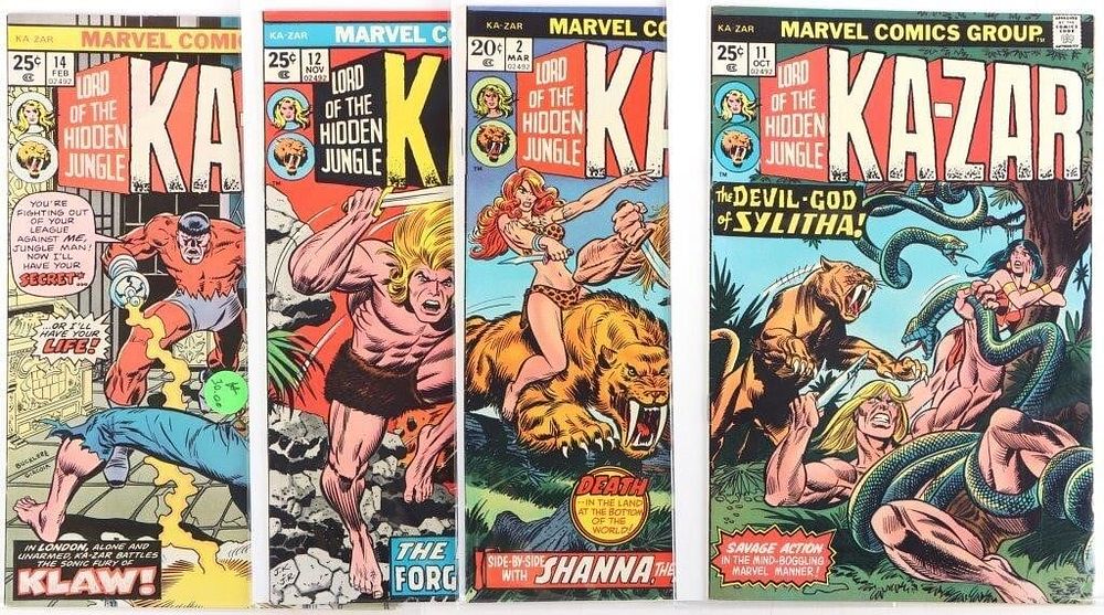 Lot 230374: KA-ZAR (1972) #2, #11, #12 & #14 HIGH GRADE COMICS