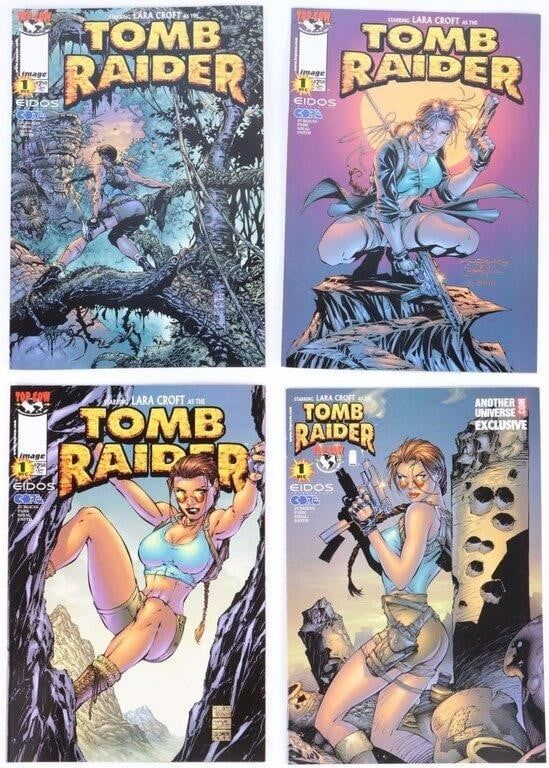Lot 230376: LARA CROFT AS THE TOMB RAIDER COMICS LOT OF 4