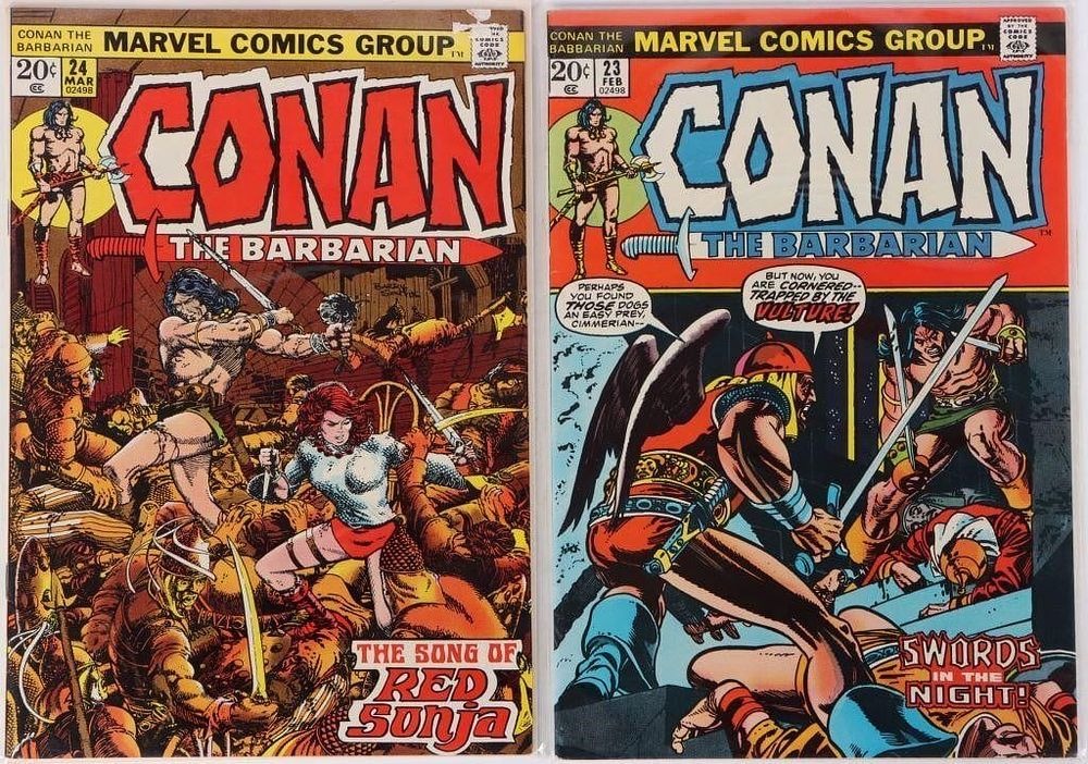 Lot 230383: MARVEL CONAN THE BARBARIAN #23 & 24 1ST RED SONJA