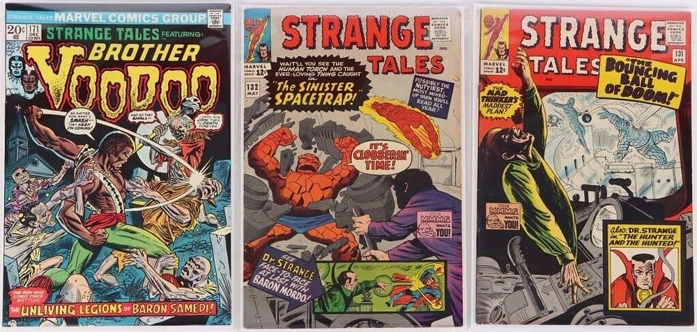 Lot 230424: STRANGE TALES 131, 132, & 171 DR. STRANGE B VOODOO