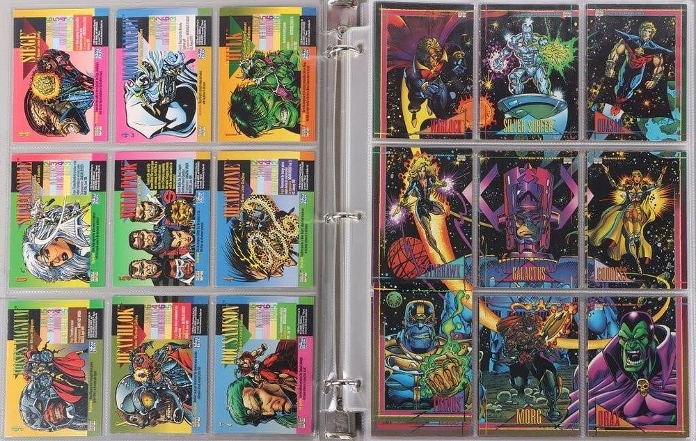 Lot 230429: 1993 MARVEL UNIVERSE SERIES 4 FULL W/ FOILS & HOLO