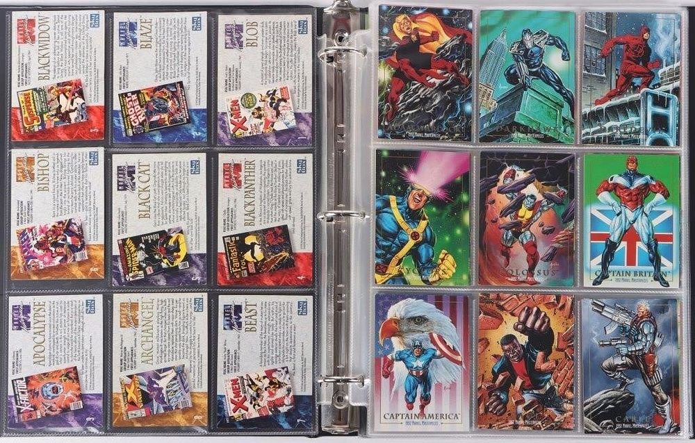 Lot 230430: 1992/93 MARVEL MASTERPIECES BASE SETS W/ 4 ETCHES
