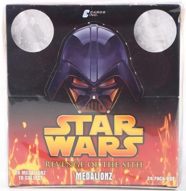 Lot 230445: SEALED STAR WARS :REVENGE OFTHE SITH MEDALIONZ BOX
