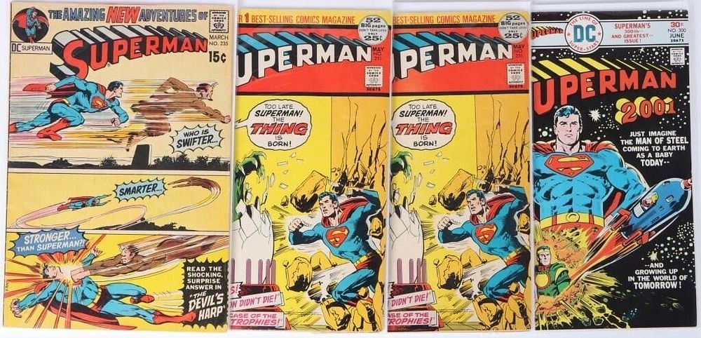 Lot 230453: SUPERMAN #235, 251 (2), & 300 BRONZE AGE DC COMICS