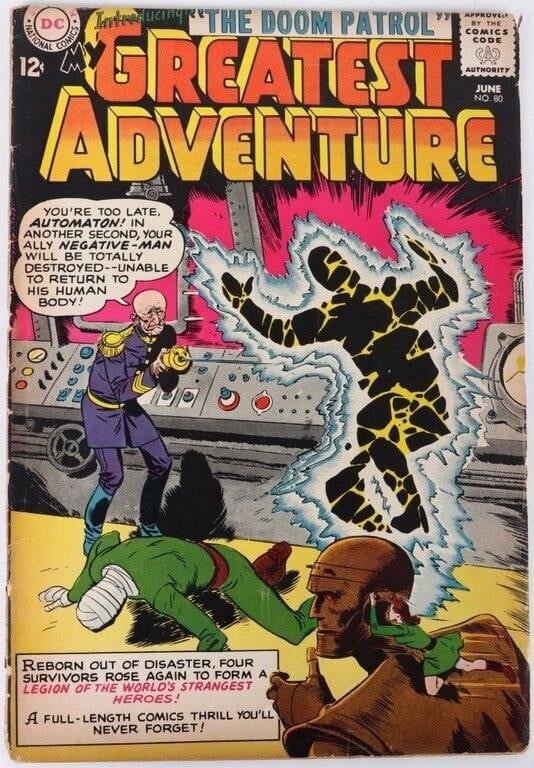 Lot 230471: THE GREATEST ADVENTURE #80 1ST APP OF DOOM PATROL