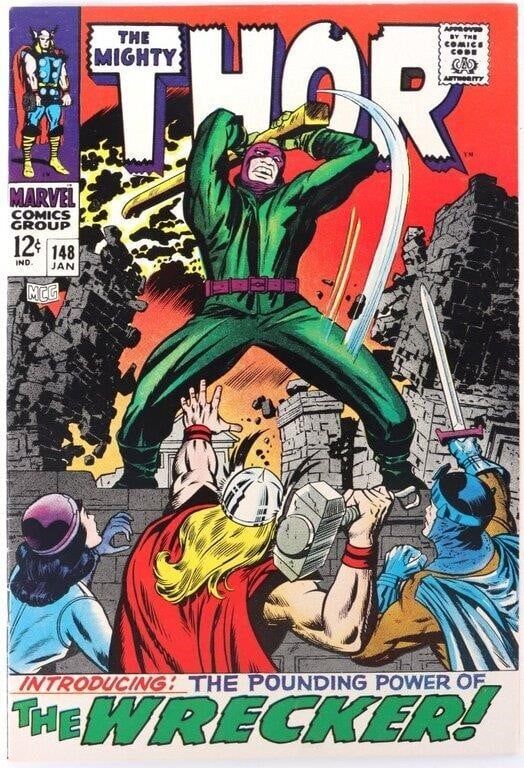 Lot 230477: THOR #148 1ST APP WRECKER SILVER AGE MARVEL COMIC
