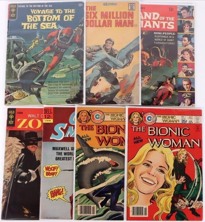 Lot 230484: TV ADAPTATION COMICS ZORRO 6M DOLLAR MAN BIONIC- 7