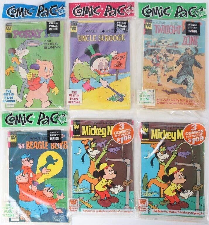 Lot 230493: WHITMAN COMIC 3-PACS MICKEY BUGS TOM & JERRY (6)