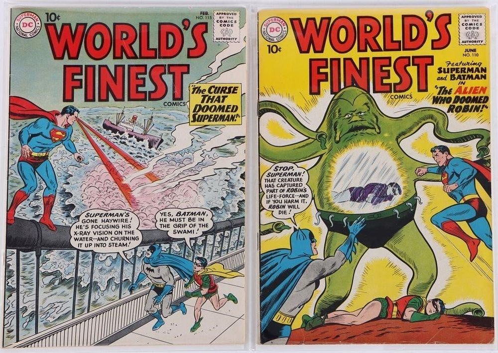 Lot 230502: WORLD'S FINEST #110 & 115 DC COMICS 1960 VF