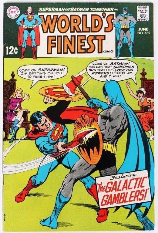 Lot 230503: WORLD'S FINEST #185 BATMAN VS SUPERMAN BATTLE