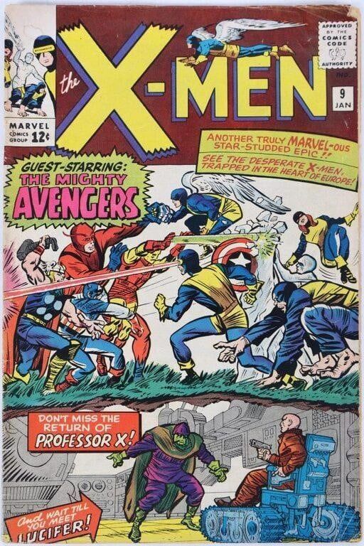 Lot 230504: X-MEN #9 1965 SILVER AGE MARVEL 1ST AVENGERS CROSS
