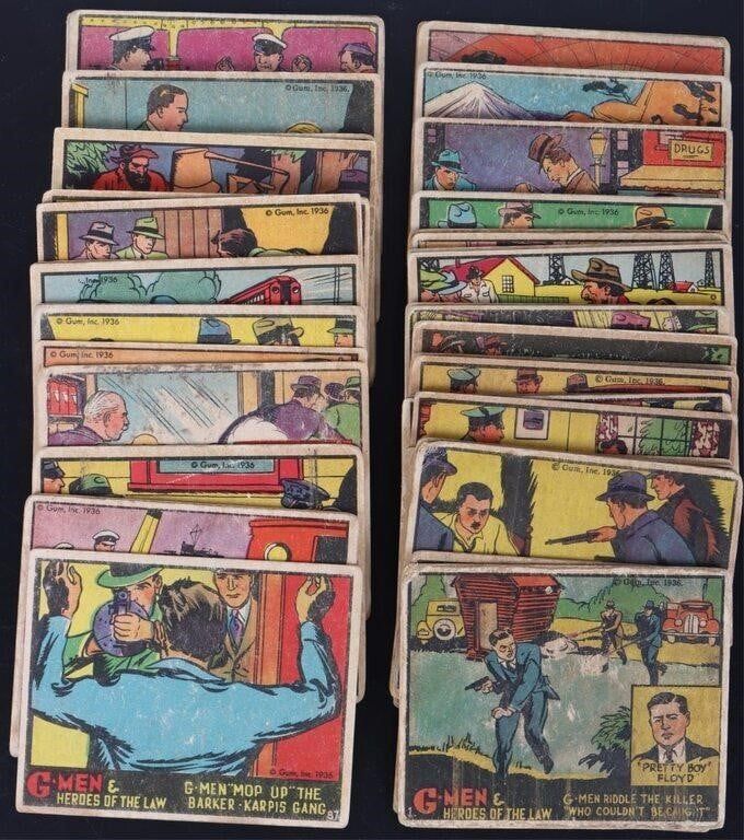 Lot 230517: G-MEN & HEROES OF THE LAW LOT OF 48 ANTIQUE CARDS