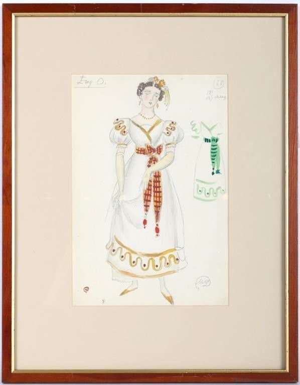 Lot 232321: DOBUZHINSKY EUGENE ONEGIN COSTUME SKETCH YELLOW