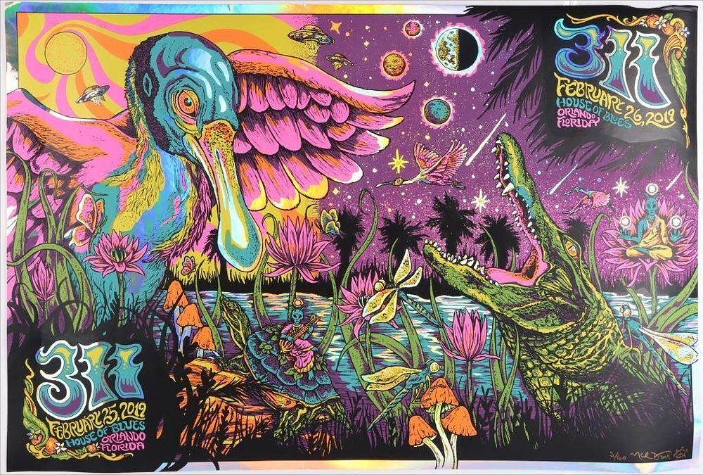 Lot 232323: NATHANIEL DEAS 311 FOIL HOUSE OF BLUES POSTER RARE
