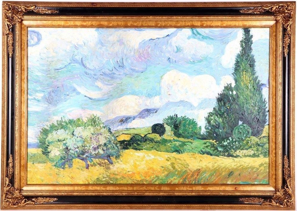 Lot 232334: VAN GOGH "WHEAT FIELD WITH CYPRESSES" AFTER