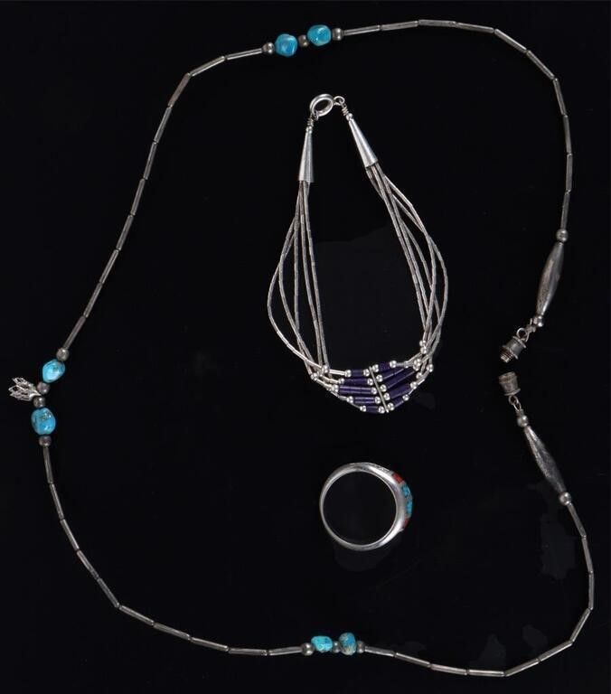 Lot 232354: STERLING SILVER SOUTHWEST TURQUOISE JEWELRY