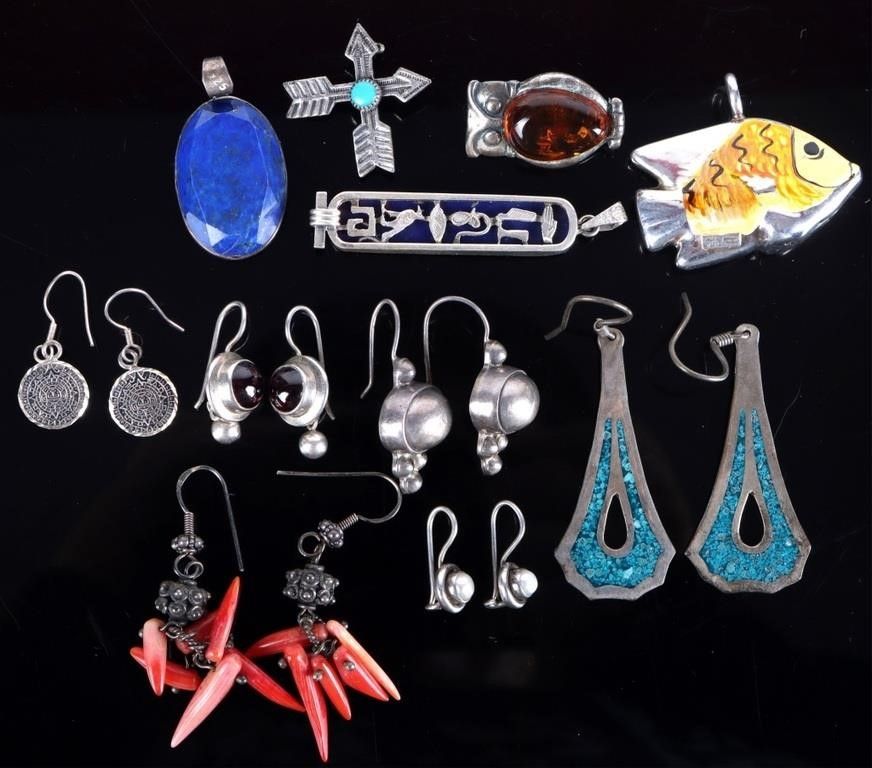 Lot 232358: STERLING SILVER LADIES JEWELRY LAPIS TANZANITE(11)