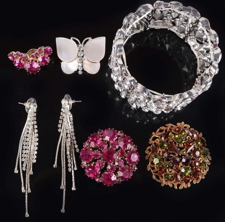 Lot 232365: DESIGNER LADIES JEWELRY BROOCHES EARRINGS BRACELET