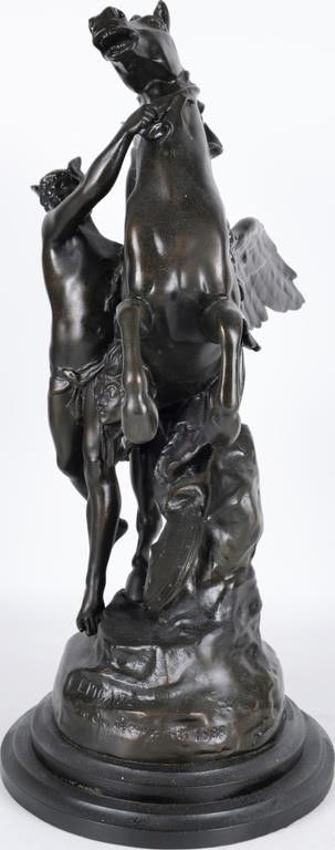 Lot 232378: PERSEUS & PEGASUS EMILE PICAULT 1888 BRONZE STATUE