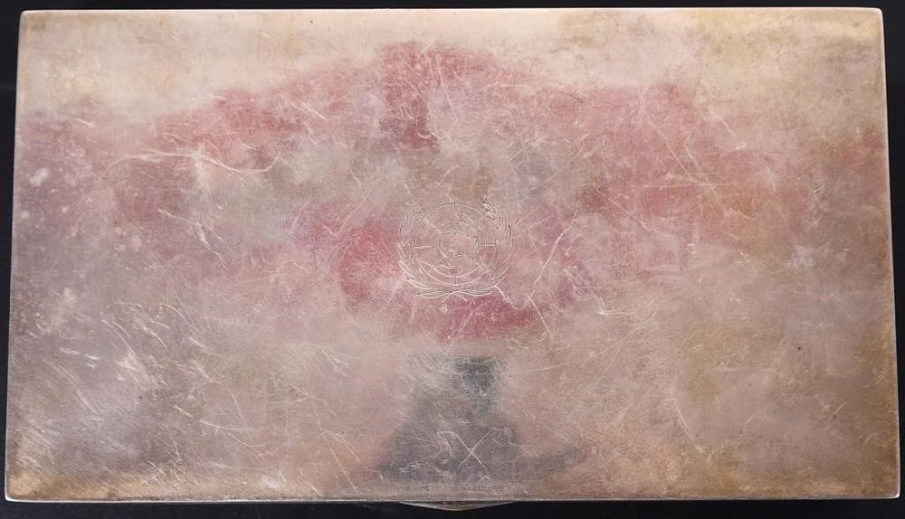 Lot 232388: RARE 1951 UN KASHMIR SILVER BOX HABIB JOO & SONS
