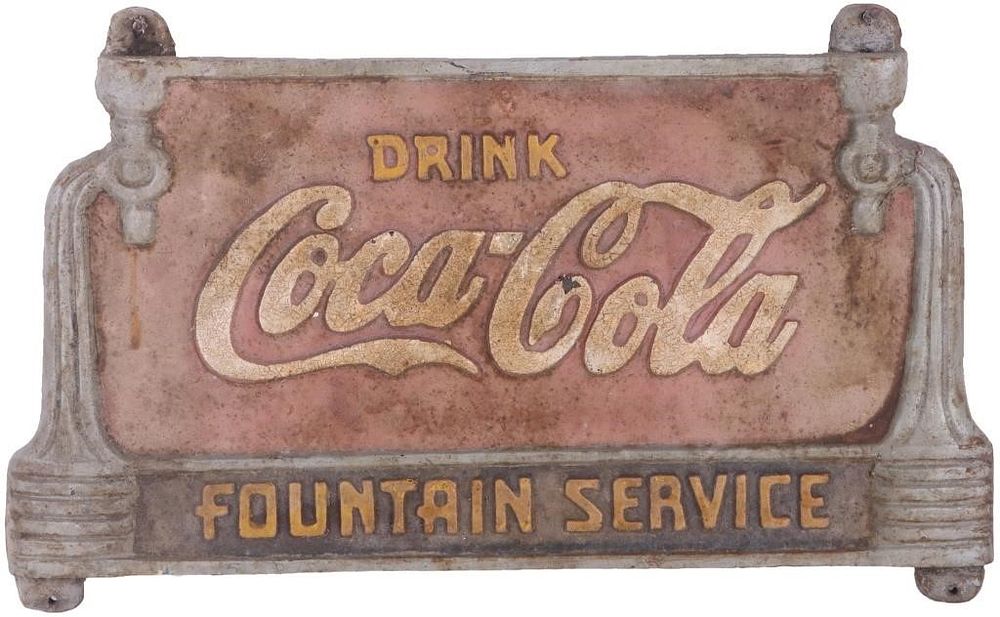 Lot 232410: 1930'S COCA-COLA CAST IRON BENCH SIGN