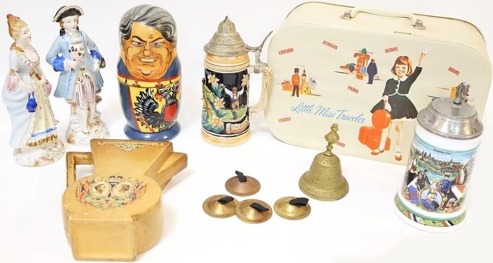 Lot 232413: EUROPEAN VACATION ASSORTED SOUVENIRS STEINS (9)