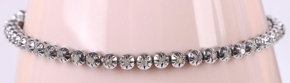 Lot 233008: 0.50CTW EARTH-MINED DIAMOND STERLING BRACELET