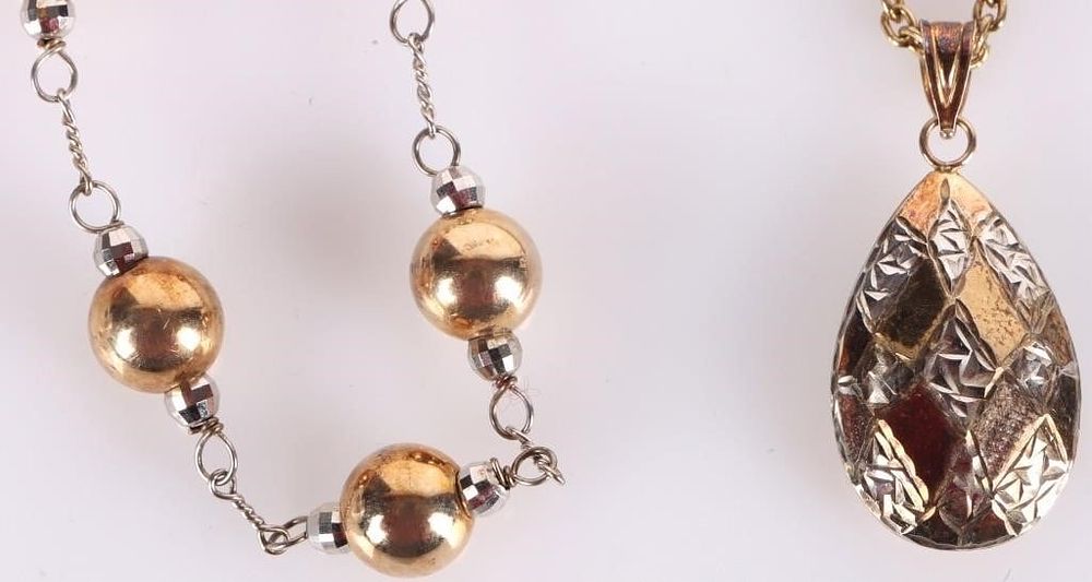 Lot 233026: 1/13-1/20 10K OVER STERLING LADIES NECKLACES (2)