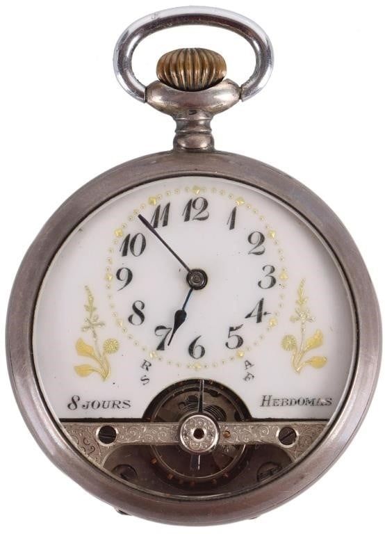Lot 233028: ANTIQUE HEBDOMAS 8 DAYS SPRING BREGUET POCKETWATCH