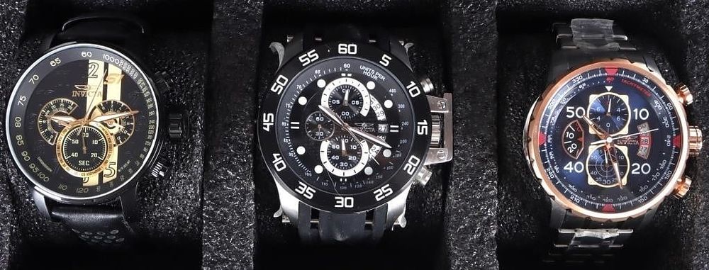 Lot 233031: INVICTA MEN'S WRISTWATCH ASSORTMENT LOT OF 3