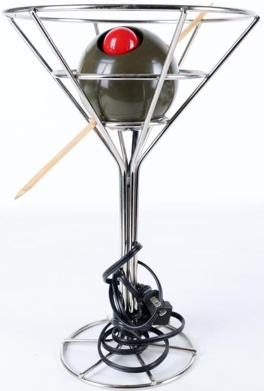 Lot 233043: VINTAGE 93 OLIVE MARTINI BAR LAMP DAVID KRYS 14.5"