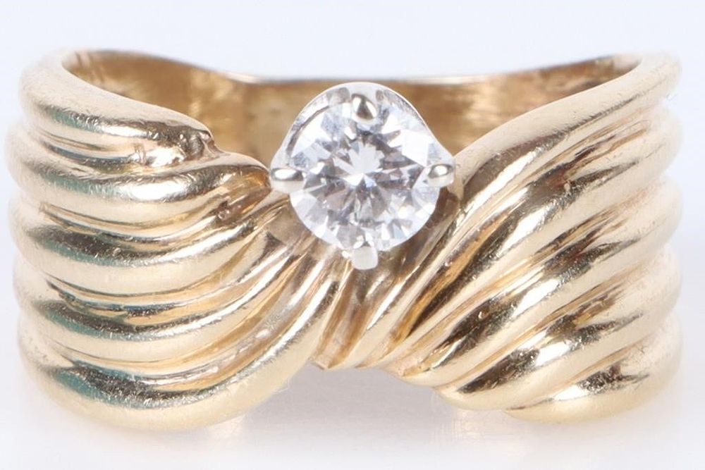 Lot 233088: NATURAL 0.33CT DIAMOND ROUND SOLITAIRE 14K RING