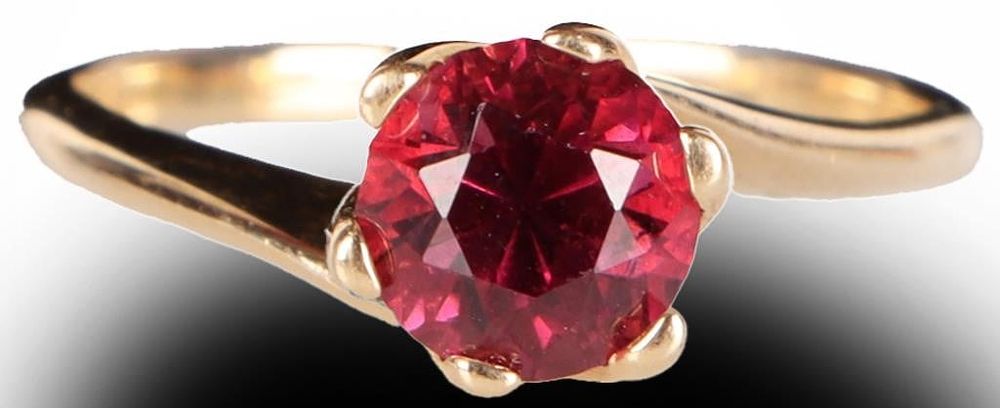 Lot 233095: 14K YELLOW GOLD RHODOLITE GARNET LADIES RING