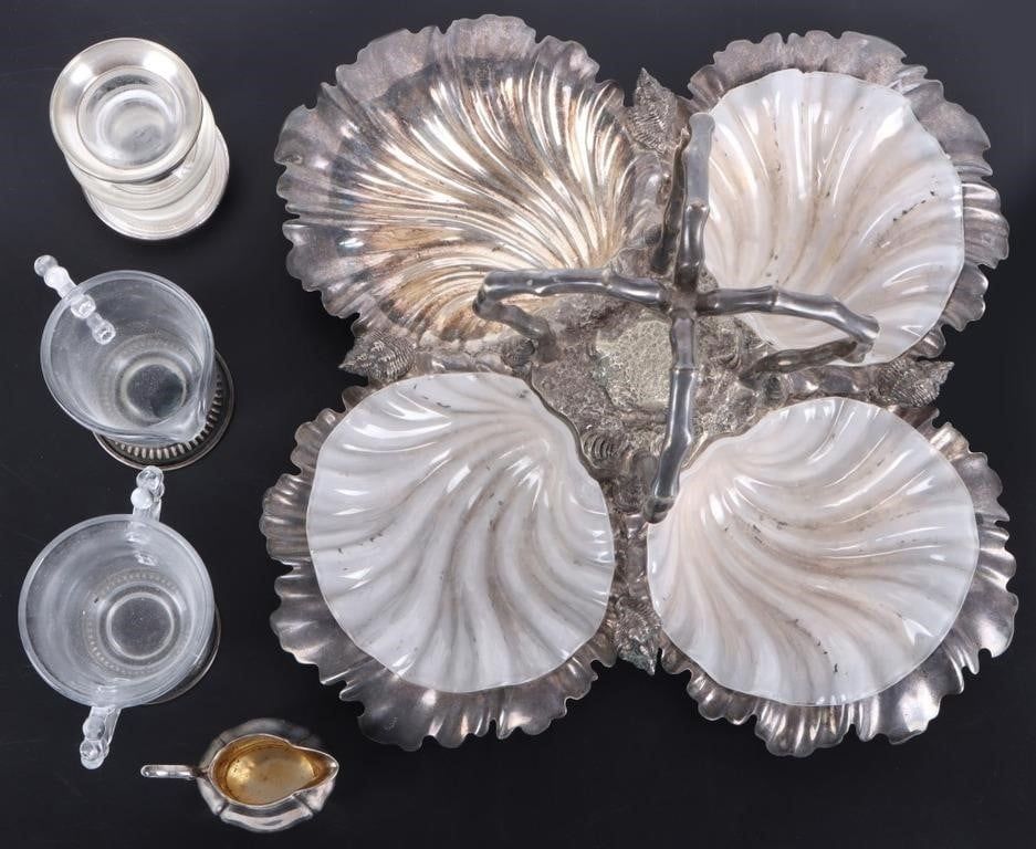 Lot 233114: MIXED STERLING SILVER & SILVERPLATE ANTIQUES