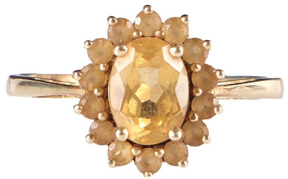 Lot 233172: 10K YELLOW GOLD LADIES RING W/ SPINEL GEMSTONES