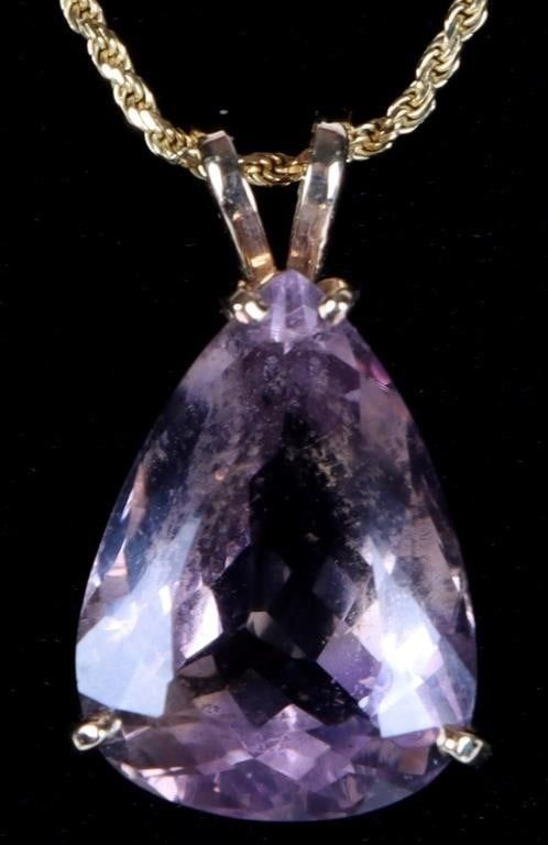 Lot 233183: 14K YELLOW GOLD AMETHYST LADIES NECKLACE