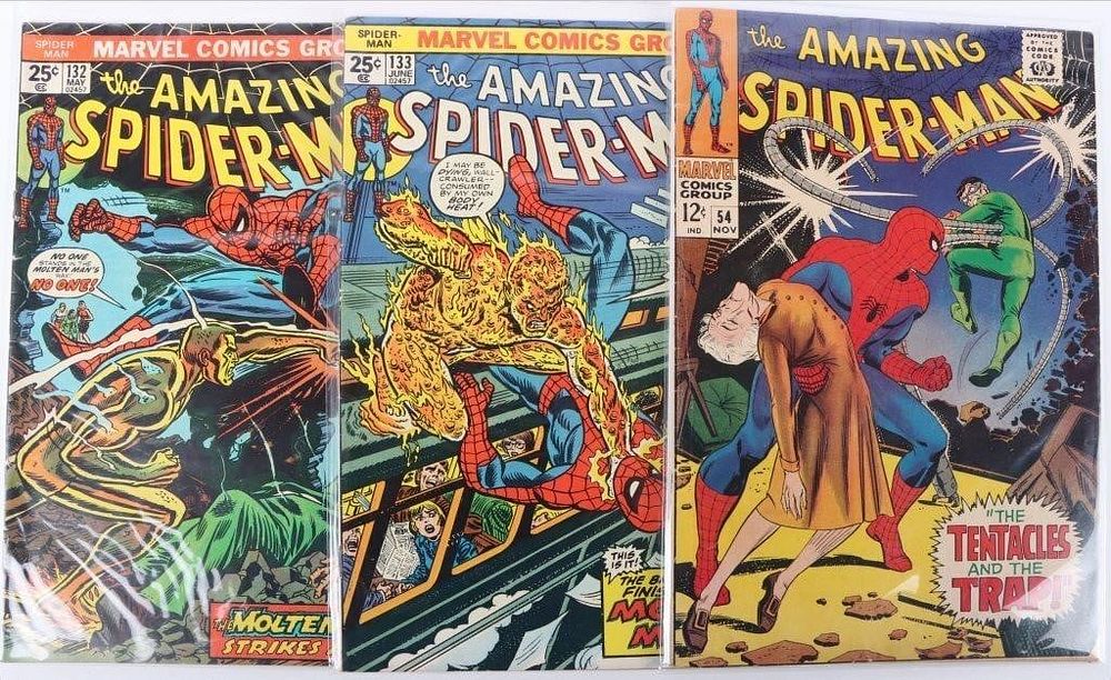 Lot 233245: THE AMAZING SPIDER-MAN #54, #132, & #133 ~HIGH