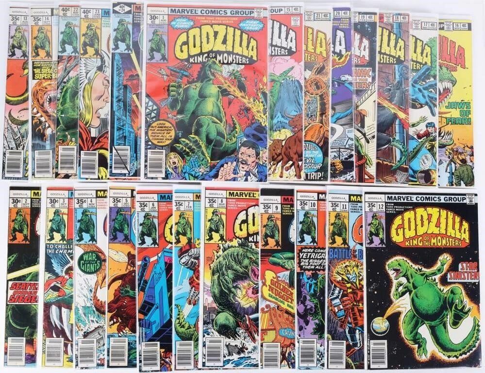 Lot 233246: MARVEL GODZILLA #1-24 COMPLETE SERIES VF/NM GRADES