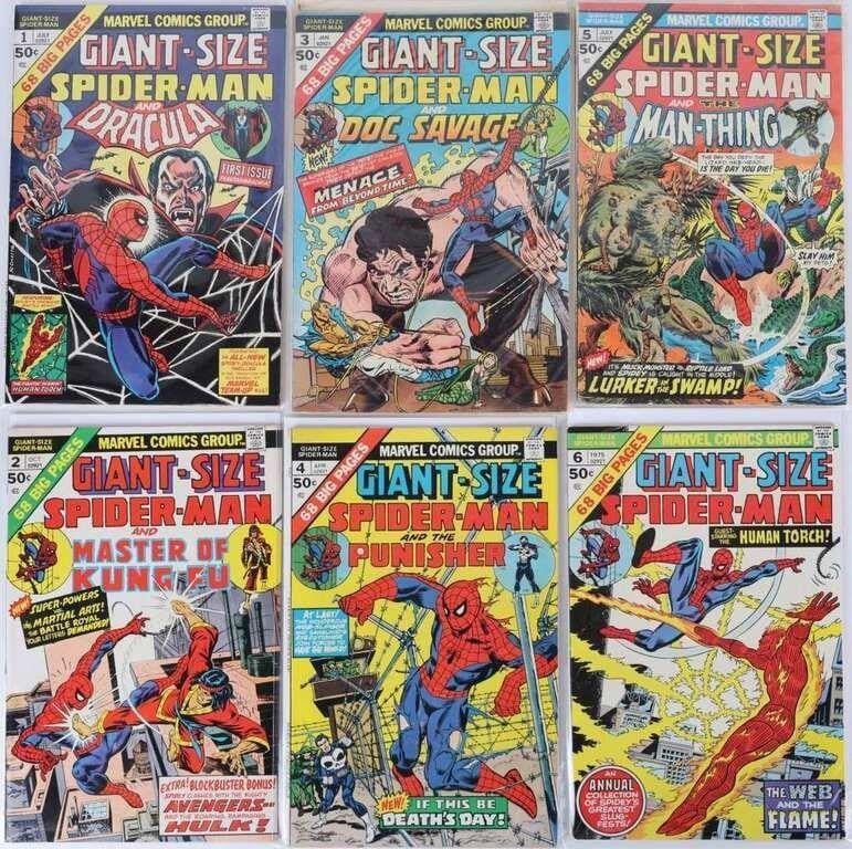 Lot 233248: GIANT-SIZE SPIDER-MAN COMPLETE SERIES #1-6 HIGH GR