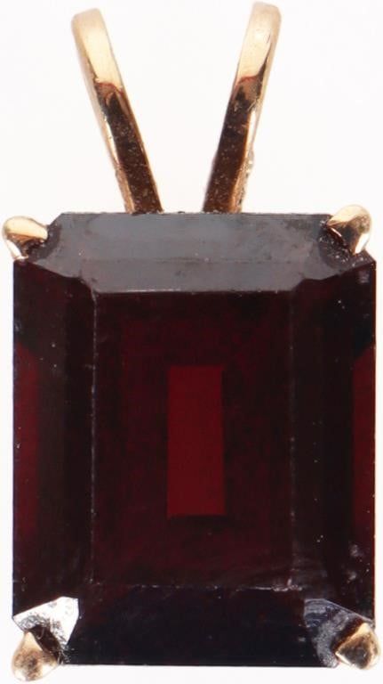Lot 233260: 14K YELLOW GOLD LADIES PENDANT W/ 2CT GARNET