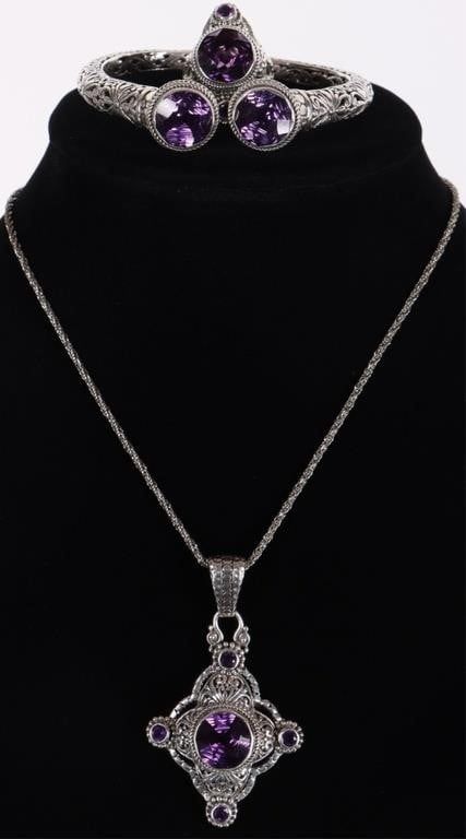 Lot 233275: ORNATE SW STYLE 925 LADIES RING NECKLACE PENDANT-3