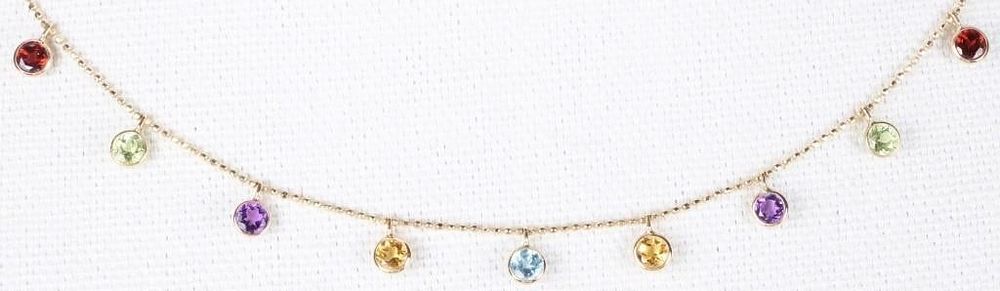 Lot 233283: 14K YELLOW GOLD ASSORTED GEM LADIES NECKLACE