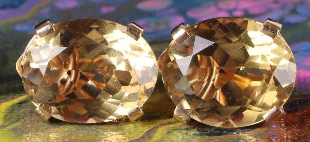 Lot 233286: 14K YELLOW GOLD CITRINE LADIES CLIP-ON EARRINGS
