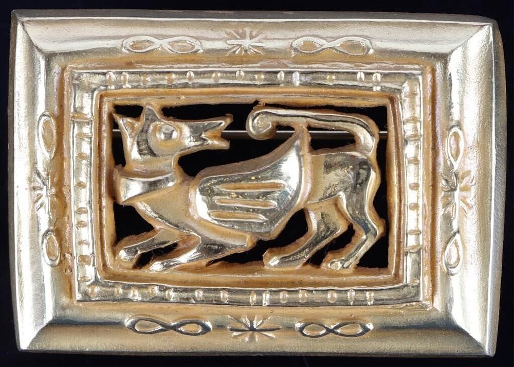 Lot 233305: PAULE INGRAND SIGNED MEDIEVAL REVIVAL BROOCH 1940S