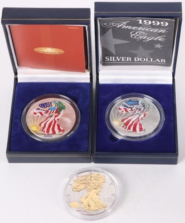 Lot 233323: ASSORTED 90% SILVER SPECIAL AMERICAN EAGLES - (3)