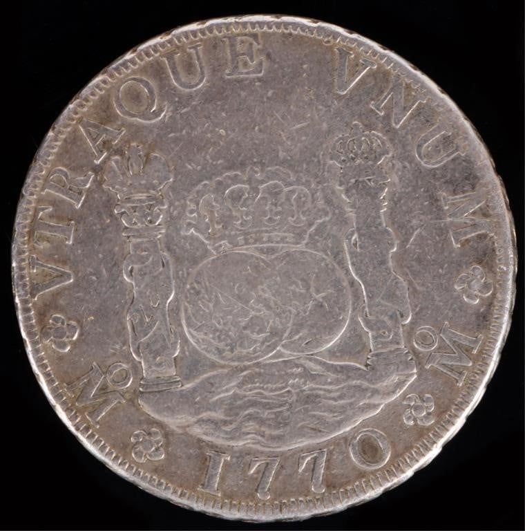 Lot 233332: 1770 MEXICO CITY 8 REALES VTRAQUE VNUM SILVER COIN